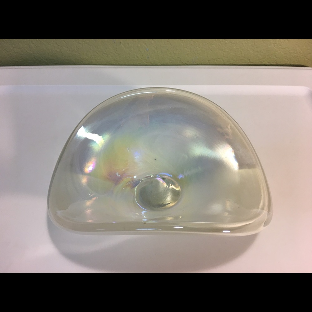 Handblown Encased White Swirl Glass Bowl